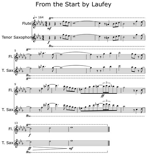 from the start tenor sax sheet music